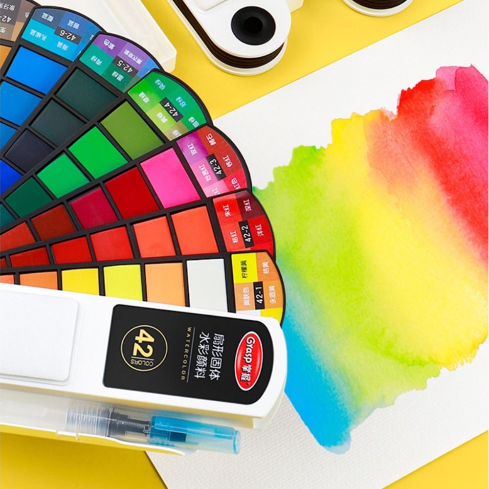 Watercolor Paint Set Solid Pigment - Faltbares Aquarellfarben-Set 18/24/36/42 Farben, feste Aquarellpigmente