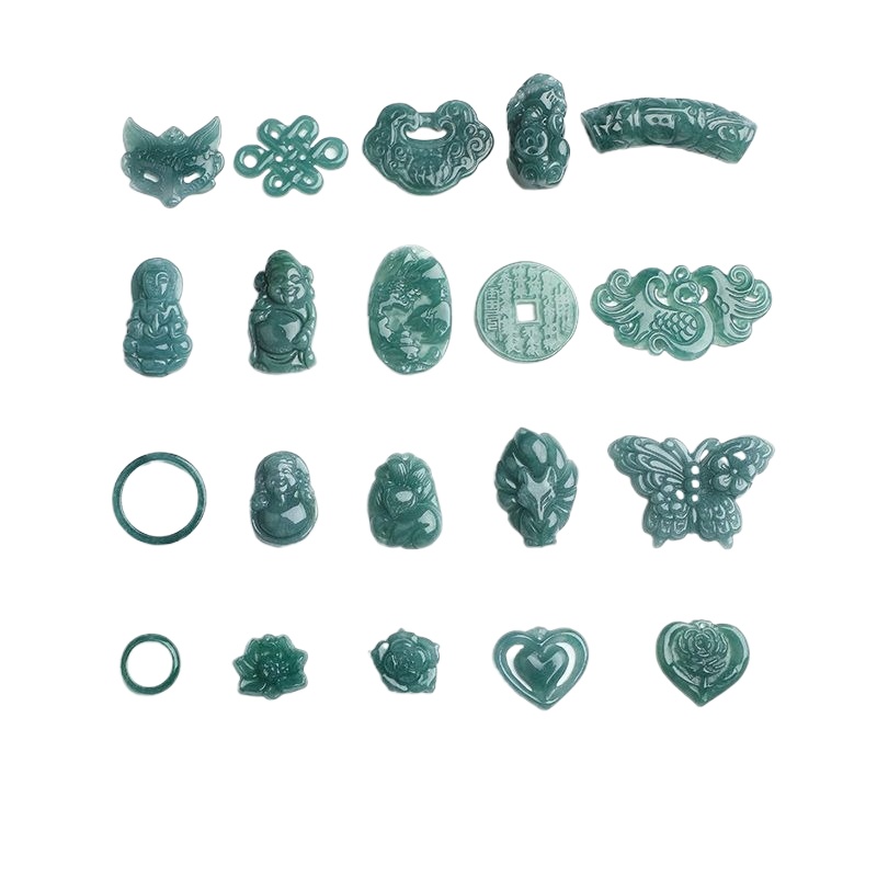 Beading - 2 Stück natürlicher blauer Wasser-Jadeit-Jade-Herzfuchs-Anhänger für