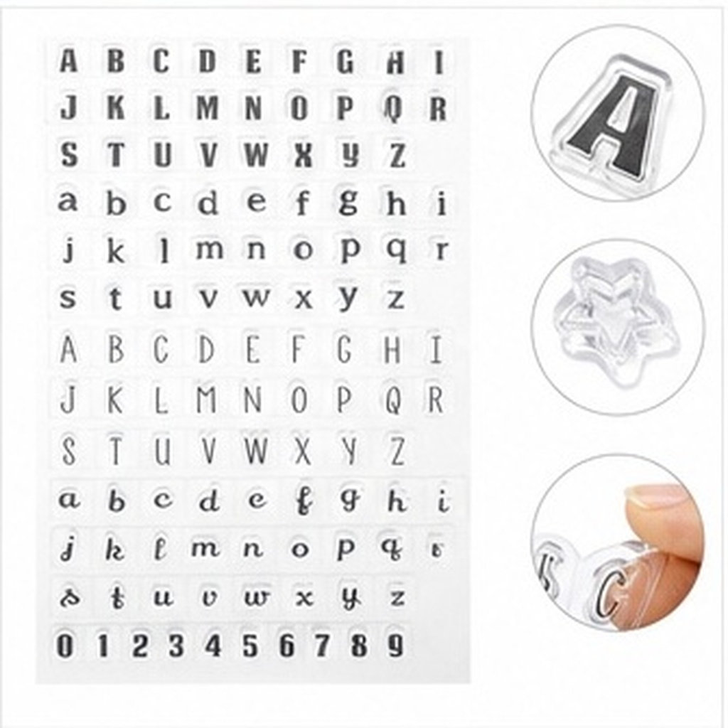 Clear Silicone Stamps For Card Making - 4 Stück transparente Silikonstempel, transparentes Alphabet-Stempelset