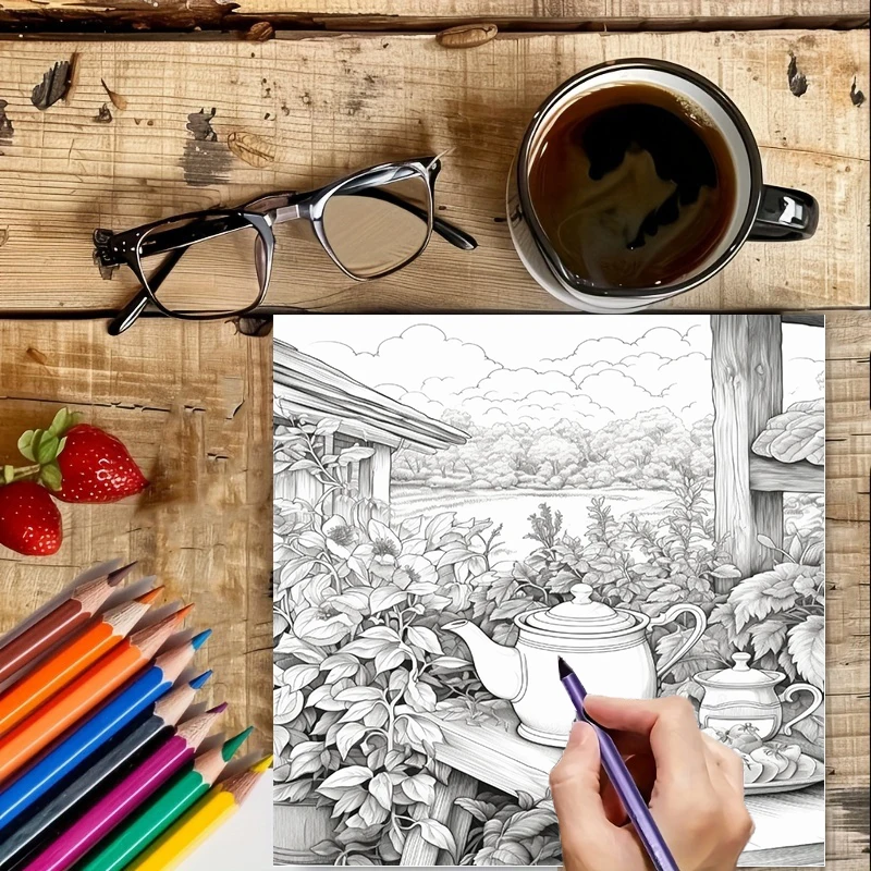 Malbuch „Tea In The Gardens“ f – Painting Supplies Bewertung und Preis